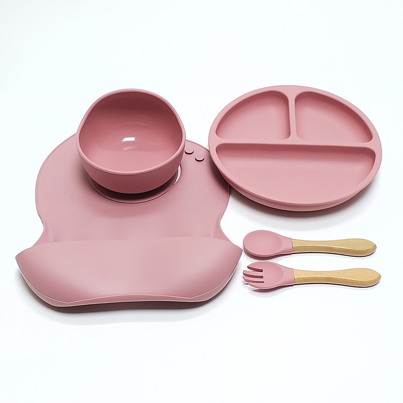 Baby Food Menu - 5pcs Children's Silicone Dinner Plate Set