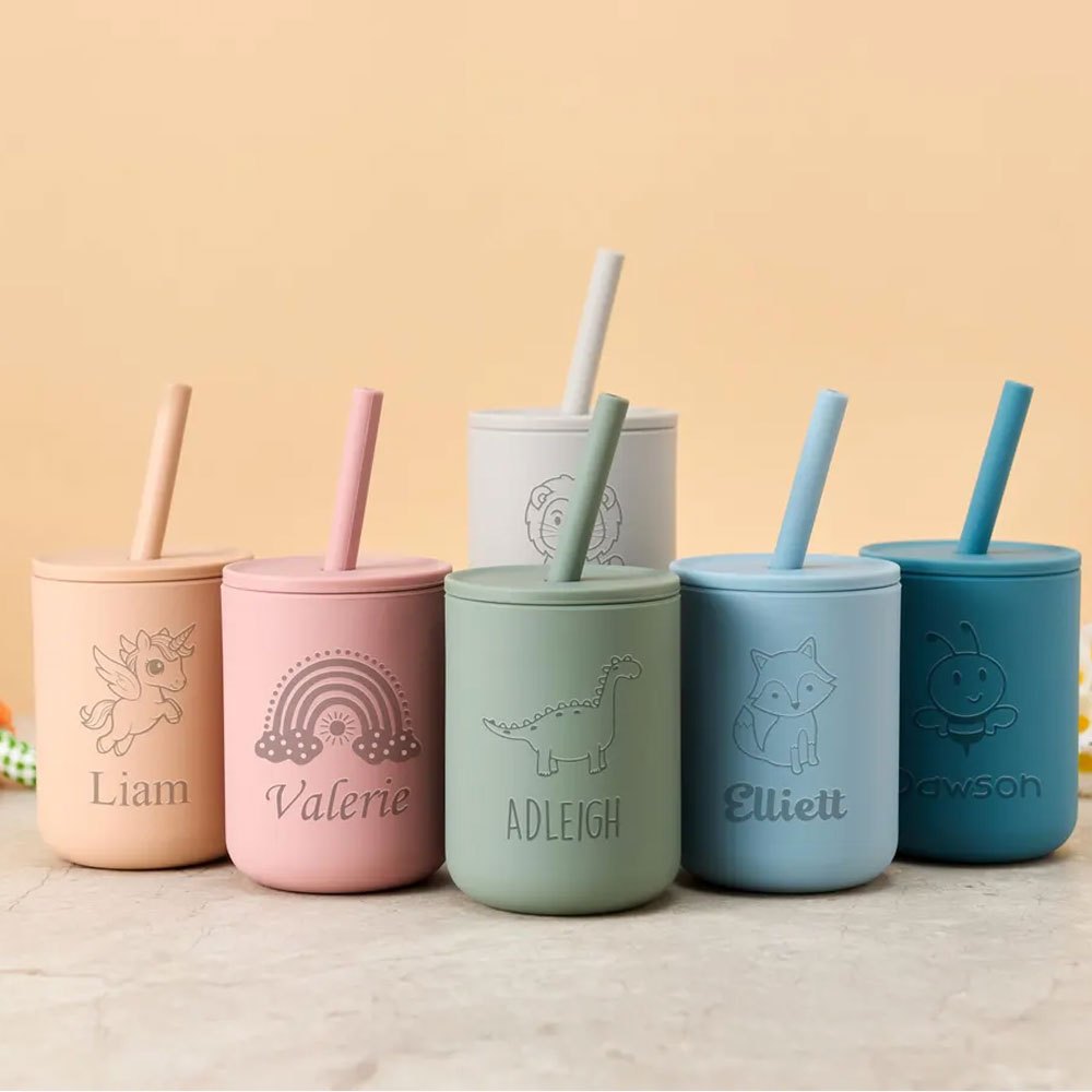 Custom Name Silicone Kids Stra - огляд і ціна Baby Food Jars With Lids
